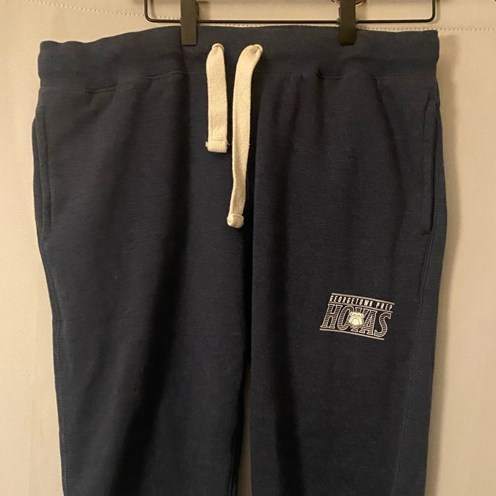 Georgetown Hoyas Prep Sweatpants Size Large Joggers Navy Blue Vintage Sweats